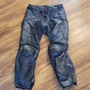 Dainese Men's Black Leather Motorcycle Pants